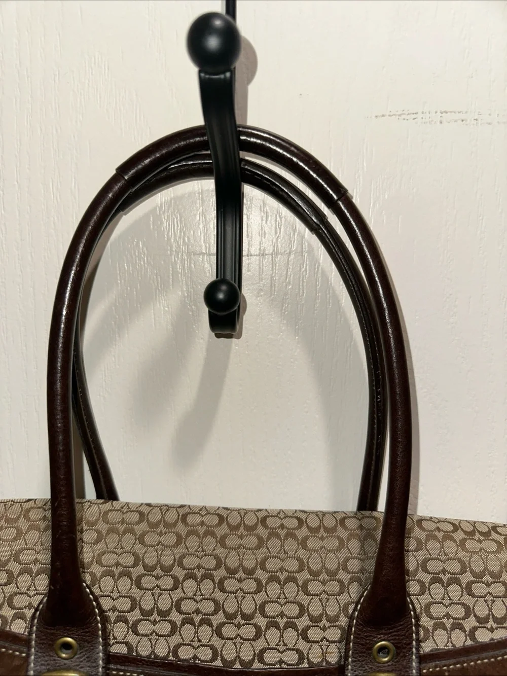 VTG Y2K Coach Purse 7080 Hampton Brown Tan Soho Handbag Signature Leather Buckle